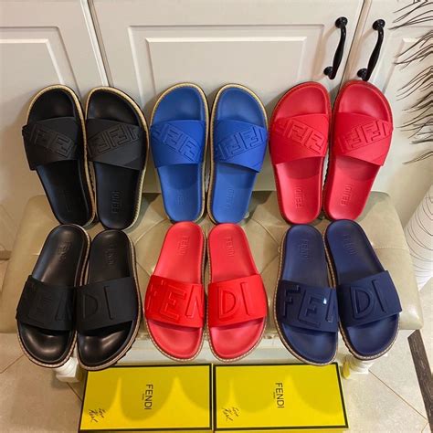 blue fendi roma slides|Women's Designer Slides .